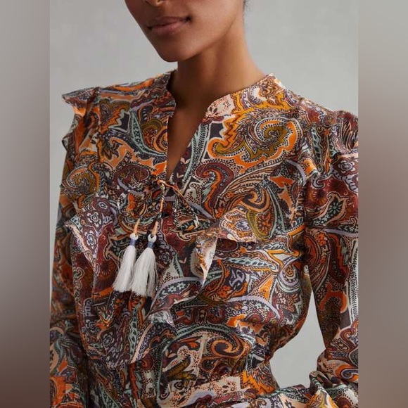 Anthropologie Paisley Ruffled Mini Dress - Picture 5 of 9